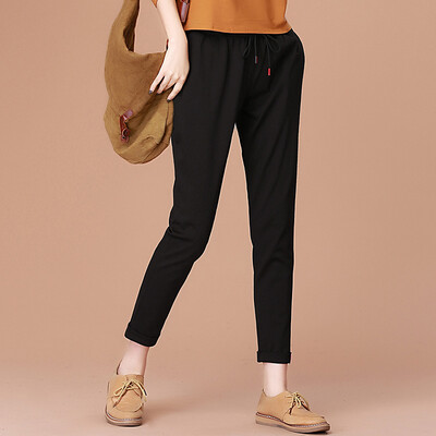 

CITYPLUS Artistic Versailles Curtain Loose Harlan Wild Nine Piece Casual Pants Women CWKX171155 Black