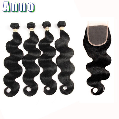 

4 Pc Lot Brazillian Body Wave With Closure Top 6a Grade Brazilian Virgin Hair With Lace Closure Mobb Hair Bundles And Closure