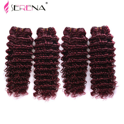 

Grade 7a Malaysian Red 99j Deep Curly Virgin Hair Extension 4 pcs lot Red Burgundy Deep Curly Hair Weaving For Sexy Fashion Woman