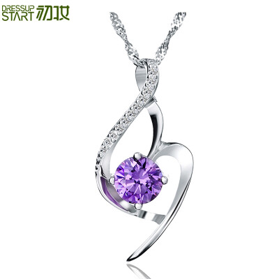 

Early makeup S925 silver necklace female inlaid imitation crystal clavicle necklace pendant notes to send gifts to send his girlfriend