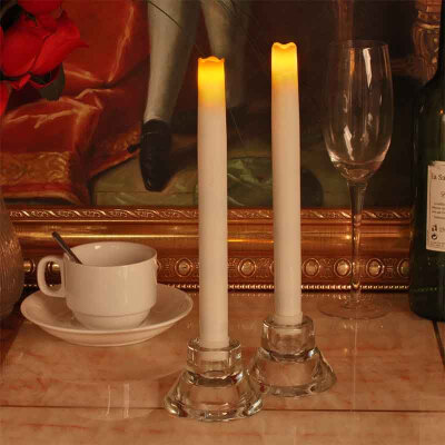 

12 Inches Melted Led Taper Candles with Timer,Battery Operated,Pack of 2