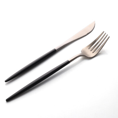 

Jingdong Supermarket Sunshine flying song 304 stainless steel knife&fork hotel supplies West tableware steak knife&fork black silver two sets
