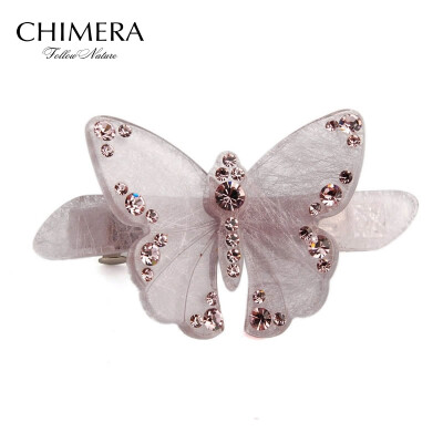 

Chimera (CHIMERA) hair ornaments headdress elegant butterfly crystal butterfly small hairpin top clip light purple