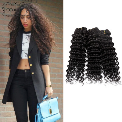 

2017 Grade 8A Indian Deep Wave 3 Bundles Indian Hair 3 Bundles Natural Color CCollege Hair Products