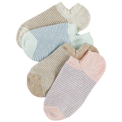 

Red bean socks boat socks female 2017 spring&summer new casual cotton socks knitted striped breathable stealth socks H7W108 four pairs of uniforms