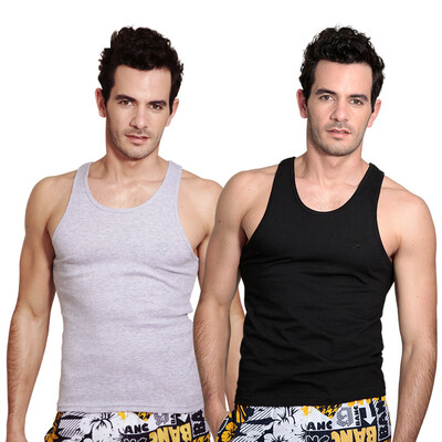 

【Jingdong Supermarket】 Cardi Le crocodile (CARTELO) Men's vest cotton sports men's shirt shirt sleeveless sweat solid color 2 pieces of black + white XXL (180/105)