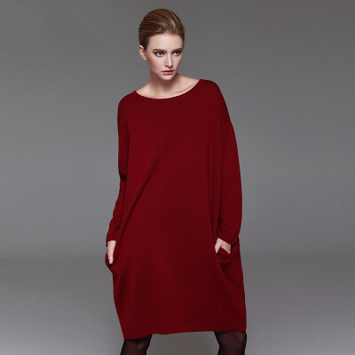 

Marc Rebecca Korean Fashion Loose Knit Dress 45461E Wine Red M Code