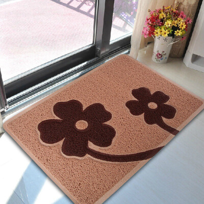 

Green reed two-color bead non-slip mats home door mat 60 90cm flower card its background