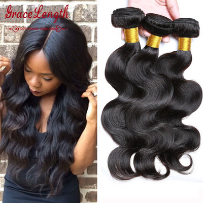 

Grace Length Hair Malaysian Virgin Hair Body Wave 3 Bundles 8A Grade Virgin Unprocessed Human Hair Weave Body Wave Natural Color