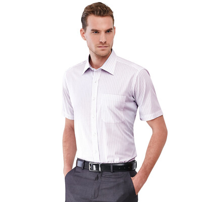 

Vintage Virtue Business Casual High Expense Мужской Короткая рукавная жаккардовая полосатая рубашка C602S13M Фиолетовые полоски 39