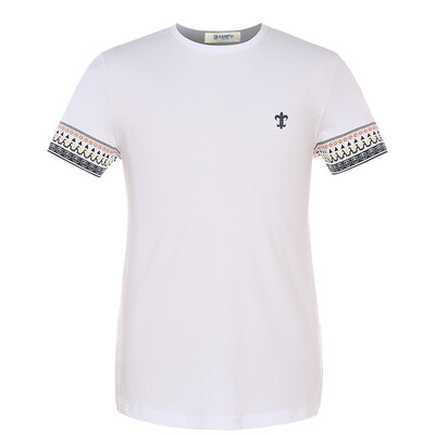 

Джейн P (JIANPU) шею с коротким рукавом футболки мужчин корейский Тонкий минималистский дна рубашки белый 185 / XXL JDT6473166