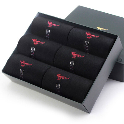 

[Jingdong supermarket] seven wolves socks male spring and summer thin business casual cotton socks all black uniform 6 double 90679-6