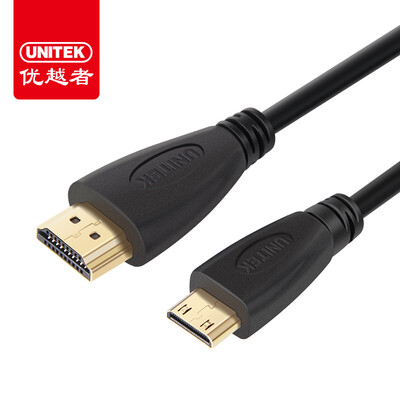 

(UNITEK) Mini HDMI to HDMI кабель Mini HDMI конвертер видео 1 метр планшетный компьютер доступ телевизор линия мини-двустороннее преобразование HD линия черный Y-C150