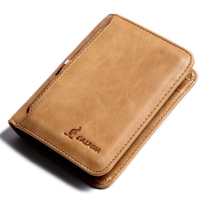 

Alpina kangaroo (L'ALPINA) male short paragraph men's wallet men's first layer leather wallet 663052226 yellow brown