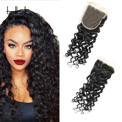 

HHHair Peruvian Water Wave Closure 4x4 Peruvian Virgin Hair Water Wave Closure Wet And Wavy Lace Closure 100 Human Hair Weave