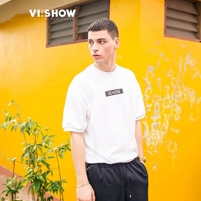 

viishow round neck collar casual short-sleeved T-shirt male