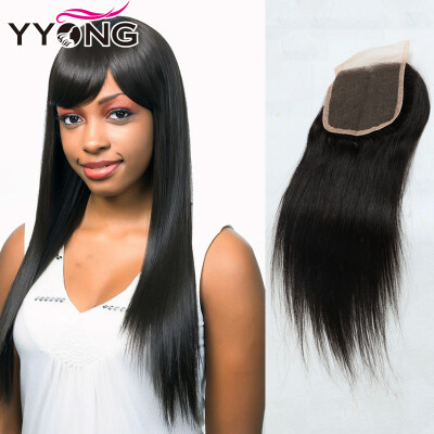 

Virgin Brazilian Straight Closure 8A Brazilian Lace Closure Free Shipping 4*4 Human Hair Closure Bleached Knots YYONG Hair Good