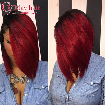 

8A Burgundy Brazilian Hair Straight Unprocessed Virgin Hair Dark Red Wine Ombre Hair Ombre Burgundy Human Hair Weaves 3 Bundles