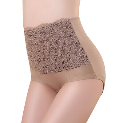 

MEIYATING 3 pack women high-waist cotton crotch lace Panties
