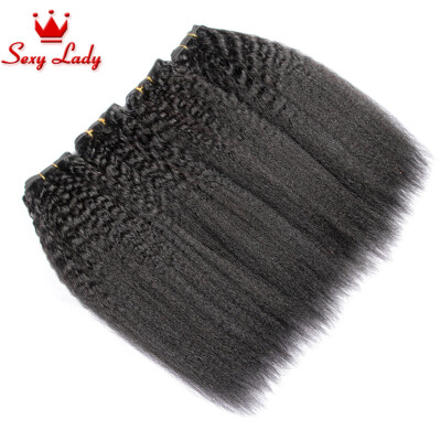 

Malaysian Kinky Straight Coarse Yaki Virgin Human Hair Weave 4 Bundles 8A Unprocessed Malaysian Italian Yaki Kinky Straight Hair