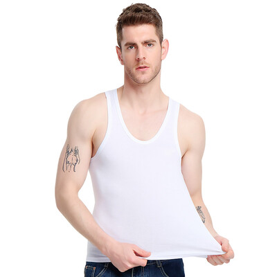 

Bosideng Men&39s Vest 1 piece Men&39s Sports Cotton Vest Stretch Slim Sleeveless Men&39s Shirt White -XXXL