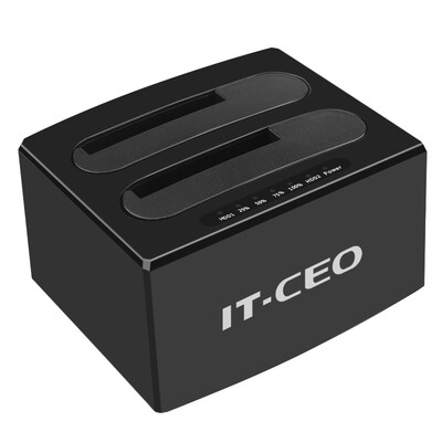 

IT-CEO IT-172C 2.5 / 3.5 inch USB3.0 dual disk offline copy hard drive base hard disk drive removable hard disk box support SATA / SSD solid state hard disk black