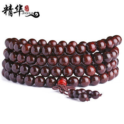 

The essence of 108 leaflets red sandalwood Buddha hand string men bracelet female necklace Tiancheng 8mm essence section