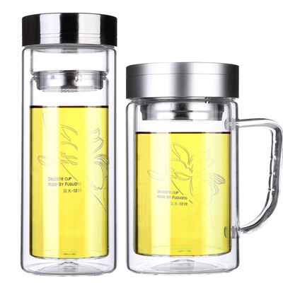 

Fuguang double insulated tea partition tea multi-purpose office glass cup 320ml 320ml 2 loaded