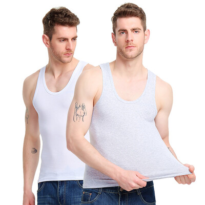 

Bosideng Men&39s Vest 2 Men&39s Sports Cotton Vest Stretch Slim Sleeveless Men&39s Bag Shirt White Gray
