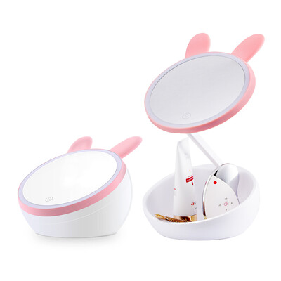 

Jingdong supermarket Mika MECOR creative gifts LED desktop make-up mirror Meng fun lovely with storage function to send his girlfriend birthday gift 8506