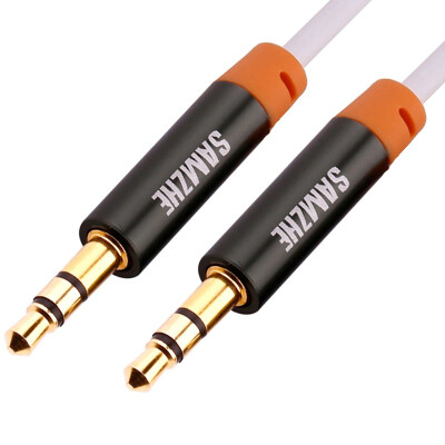 

Shanze SAMZHE YPB-8310 35mm advanced stereo phone car AUX audio cable pure copper wire gold-plated version of the public on the white 1 meter