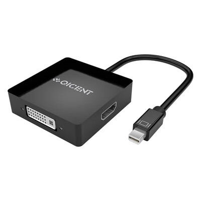 

QIC MFHDV-BK Mini DP to HDMI / VGA / DVI трехконтактный конвертер Mini Displayport адаптер HD интерфейсный кабель Apple Macbook доступ к ТВ-проектору 1080P