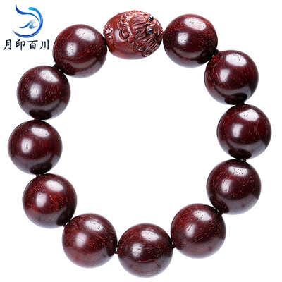 

Moon India Sea high-density lobular red sandalwood brave bracelet male and female models wooden ornaments Buddha beads bracelet