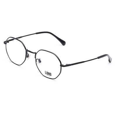 

LOHO Eyewear Life Retro Round Frame Myopia Frames Men's Eyeglasses Women's Fashion Bundled Light Frame DS028 Black