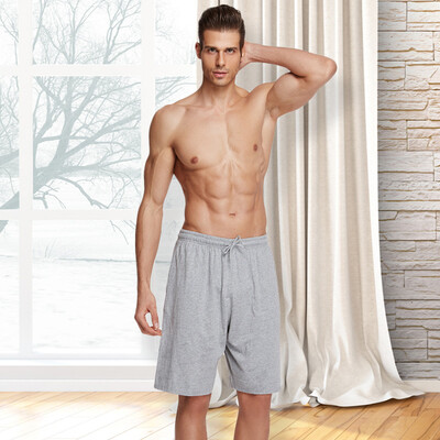 

Playboy 7766 cotton sports shorts male spring&summer beach pants loose five pants pants big pants light gray XXXL