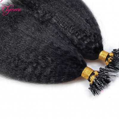 

2017 Hot selling Kinky straight hair Extensions 100% virgin human hair 100g/lot Brazilian Micro Loop Ring hair Extensions