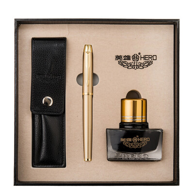 

Hero HERO 1801 Iridium Gold Pen Ink Pen Combination Set Champagne Gold