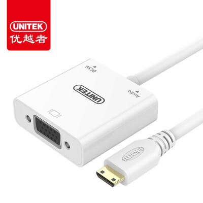 

(UNITEK) HDMI to VGA Converter HD Video Adapter with Audio Port Computer TV Box Projector Display Cable Black Y-6333BK