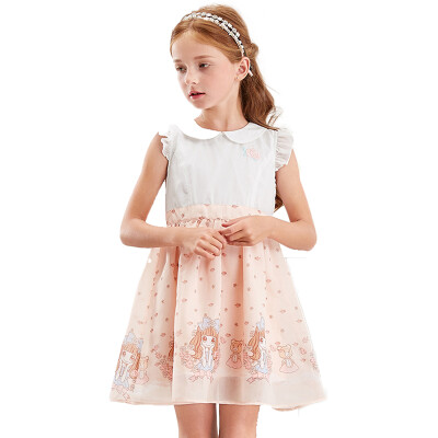 

Fliesa DEESHA girls dress dress Korean yarn dress 911721423 pink crystal 110