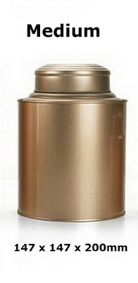 

Double Lid Tea Tin Metal Canister Coffee Can Jar Kitchen Storage Food Container Gold 147x20cm