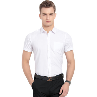 

Acacia bird xiangsiniao shirt men summer business casual dress is pure color short-sleeved shirt overalls professional wear W1 white 180 / 96A