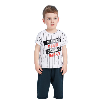 

Balabala BALABALA male boy set male boy baby short sleeve child two piece set 28192171112 white black tone 140