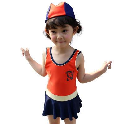 

Qiehai (QIHAI children swimsuit girls swimwear was thin swimsuits hot springs girls Siamese skirt type 7630-5 orange XL code