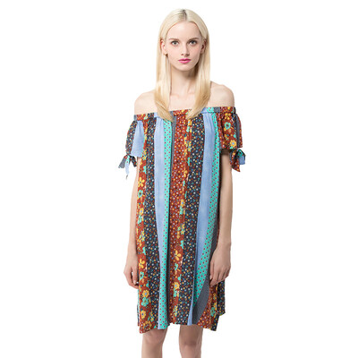 

UR Women&39s Retro Print Stylish Loose Short Sleeve Type A Dress YL22S7AN2000 Abandoned