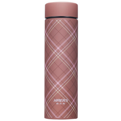 

HAERS Fashion Straight Thermos Double из нержавеющей стали Кубок Бизнес-офис Мужчины и женщины Кубок чая 450 мл Полоса Розовый