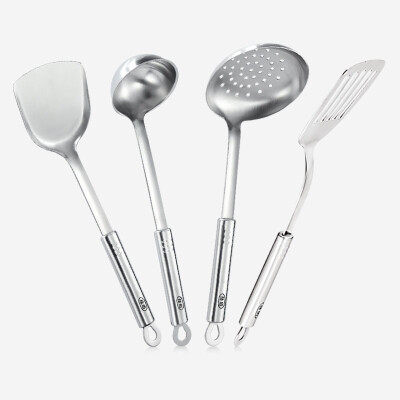 

Jia Bai 304 stainless steel kitchen utensils four sets of turner soup ladle colander spatula