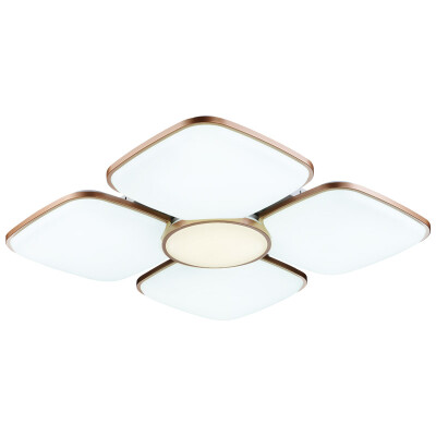 

Three male aurora led ceiling lamp petal-shaped beautiful gold border decoration living room lights main bedroom lamp rectangle 72W5700K third gear dimming