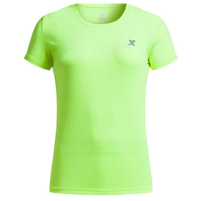 

【Jingdong Supermarket】 Xtep (XTEP) Women's short-sleeved moisture perspiration breathable light and colorful fashion leisure short T 883228019082 fluorescent green L