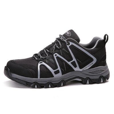 

TFO climbing shoes full palm air cushion breathable comfortable shock hiking shoes 851701 male models black gray 40