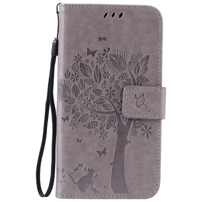 

Gray Tree Design PU Leather Flip Cover Wallet Card Holder Case for LG K7